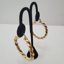 Load image into Gallery viewer, 18K GOLD PLATED BIG TWISTED HOOP EARRINGS