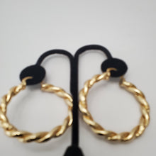 Load image into Gallery viewer, 18K GOLD PLATED BIG TWISTED HOOP EARRINGS