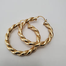 Load image into Gallery viewer, 18K GOLD PLATED BIG TWISTED HOOP EARRINGS
