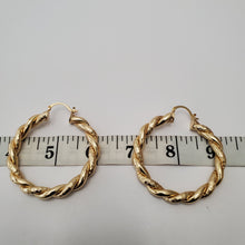 Load image into Gallery viewer, 18K GOLD PLATED BIG TWISTED HOOP EARRINGS