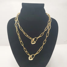 Load image into Gallery viewer, 18K GOLD PLATED DOUBLE LAYERED HEART NECKLACE
