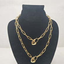 Load image into Gallery viewer, 18K GOLD PLATED DOUBLE LAYERED HEART NECKLACE