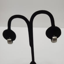 Load image into Gallery viewer, STAINLESS STEEL SLIVER HUGGIE HOOP EARRINGS