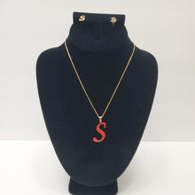 Load image into Gallery viewer, 18K GOLD PLATED ALPHABET S EARRING AND PENDANT SET