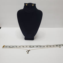 Load image into Gallery viewer, 18K GOLD PLATED ALPHABET T EARRING AND PENDANT SET