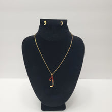 Load image into Gallery viewer, 18K GOLD PLATED ALPHABET J EARRING AND PENDANT SET