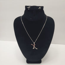 Load image into Gallery viewer, SLIVER ALPHABET X EARRING AND PENDANT
