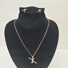 Load image into Gallery viewer, SLIVER ALPHABET X EARRING AND PENDANT