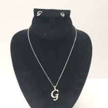 Load image into Gallery viewer, SLIVER ALPHABET G EARRING AND PENDANT