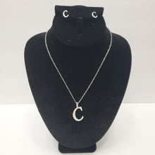 Load image into Gallery viewer, SLIVER ALPHABET C EARRING AND PENDANT  SET