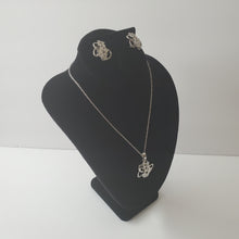 Load image into Gallery viewer, 18K  WHITE GOLD PLATED FLOWER DESIGN SET