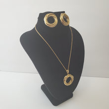 Load image into Gallery viewer, 18K GOLD PLATED TWISTED WREATH DESIGN EARRING, NECKLACE & PENDANT SET