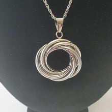 Load image into Gallery viewer, 18K WHITE GOLD PLATED TWISTED WREATH  EARRING AND PENDANT SET