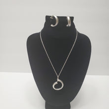 Load image into Gallery viewer, 18K WHITE GOLD PLATED EARRING, NECKLACE & PENDANT SET