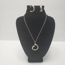 Load image into Gallery viewer, 18K WHITE GOLD PLATED EARRING, NECKLACE & PENDANT SET