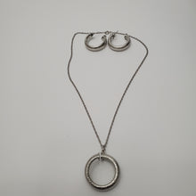 Load image into Gallery viewer, 18K WHITE GOLD PLATED EARRING, NECKLACE & PENDANT SET