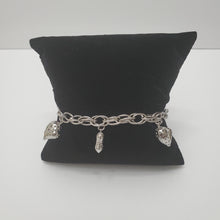 Load image into Gallery viewer, 18K WHITE GOLD PLATED HEART CHARM BRACELET