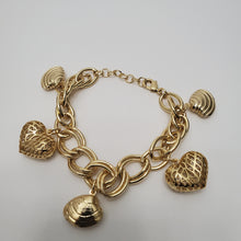 Load image into Gallery viewer, 18K GOLD PLATED HEART & SHELL CHARM BRACELET