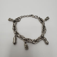 Load image into Gallery viewer, 18K WHITE GOLD PLATED SMALL TEDDY CHARM BRACELET
