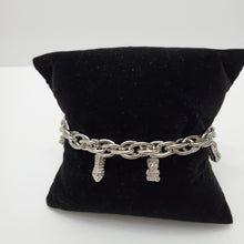 Load image into Gallery viewer, 18K WHITE GOLD PLATED SMALL TEDDY CHARM BRACELET