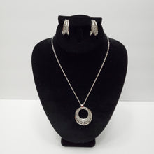 Load image into Gallery viewer, 18K WHITE GOLD PLATED EARRING, NECKLACE & PENDANT SET
