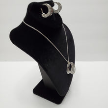 Load image into Gallery viewer, 18K WHITE GOLD PLATED EARRING, NECKLACE & PENDANT SET
