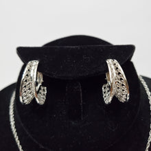 Load image into Gallery viewer, 18K WHITE GOLD PLATED EARRING, NECKLACE & PENDANT SET