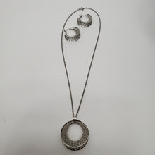 Load image into Gallery viewer, 18K WHITE GOLD PLATED EARRING, NECKLACE & PENDANT SET