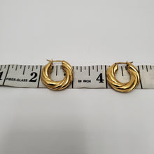 Load image into Gallery viewer, 18K GOLD PLATED STAINLESS STEEL CHUNKY TWISTED HOOP EARRINGS
