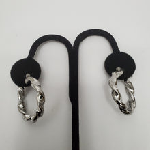 Load image into Gallery viewer, 18K WHITE GOLD PLATED STAINLESS STEEL CHUNKY TWISTED HOOP EARRINGS