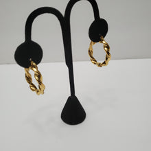 Load image into Gallery viewer, 18K GOLD PLATED STAINLESS STEEL TWISTED HOOP EARRINGS
