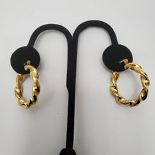 Load image into Gallery viewer, 18K GOLD PLATED STAINLESS STEEL TWISTED HOOP EARRINGS