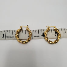 Load image into Gallery viewer, 18K GOLD PLATED STAINLESS STEEL TWISTED HOOP EARRINGS