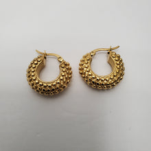 Load image into Gallery viewer, 18K GOLD PLATED STAINLESS STEEL HOOP EARRINGS