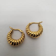Load image into Gallery viewer, 18K GOLD PLATED STAINLESS STEEL SMALL HOOP EARRINGS