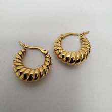 Load image into Gallery viewer, 18K GOLD PLATED STAINLESS STEEL SMALL HOOP EARRINGS