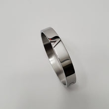 Load image into Gallery viewer, 18K WHITE GOLD PLATED STAINLESS STEEL V BANGLE