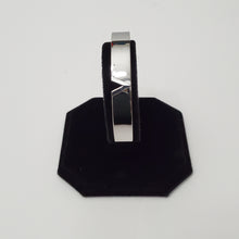 Load image into Gallery viewer, 18K WHITE GOLD PLATED STAINLESS STEEL V BANGLE