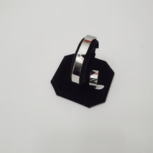 Load image into Gallery viewer, 18K WHITE GOLD PLATED STAINLESS STEEL BANGLE WITH RING