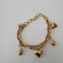 Load image into Gallery viewer, 18K GOLD PLATED HEART & CORN CHARM BRACELET