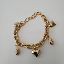 Load image into Gallery viewer, 18K GOLD PLATED HEART & CORN CHARM BRACELET