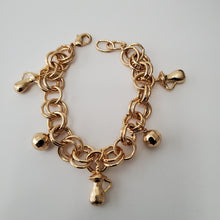 Load image into Gallery viewer, 18K GOLD PLATED BALL & JUG CHARM BRACELET