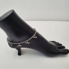 Load image into Gallery viewer, 18K  WHITE GOLD PLATED STAINLESS STEEL LOVE ANKLET