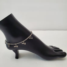 Load image into Gallery viewer, 18K  WHITE GOLD PLATED STAINLESS STEEL LOVE ANKLET