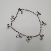 Load image into Gallery viewer, 18K  WHITE GOLD PLATED STAINLESS STEEL LOVE ANKLET