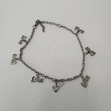 Load image into Gallery viewer, 18K  WHITE GOLD PLATED STAINLESS STEEL LOVE ANKLET