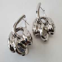Load image into Gallery viewer, 18K Italian White Gold Plated Chunky Clip Drop Earrings