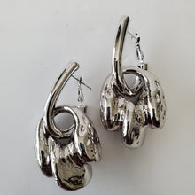 Load image into Gallery viewer, 18K Italian White Gold Plated Chunky Clip Drop Earrings