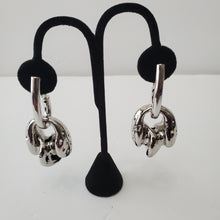 Load image into Gallery viewer, 18K Italian White Gold Plated Chunky Clip Drop Earrings