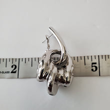 Load image into Gallery viewer, 18K Italian White Gold Plated Chunky Clip Drop Earrings